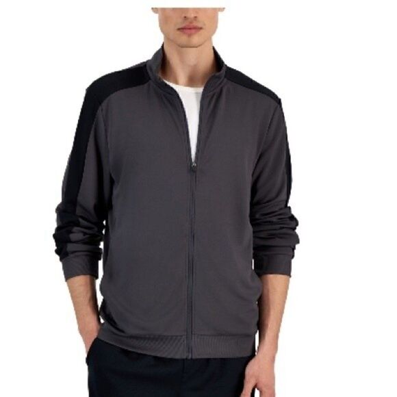 New ID Ideology Men's Size M Regular-Fit Moisture-Wicking Knit Jacket, Gray S - Picture 3 of 4